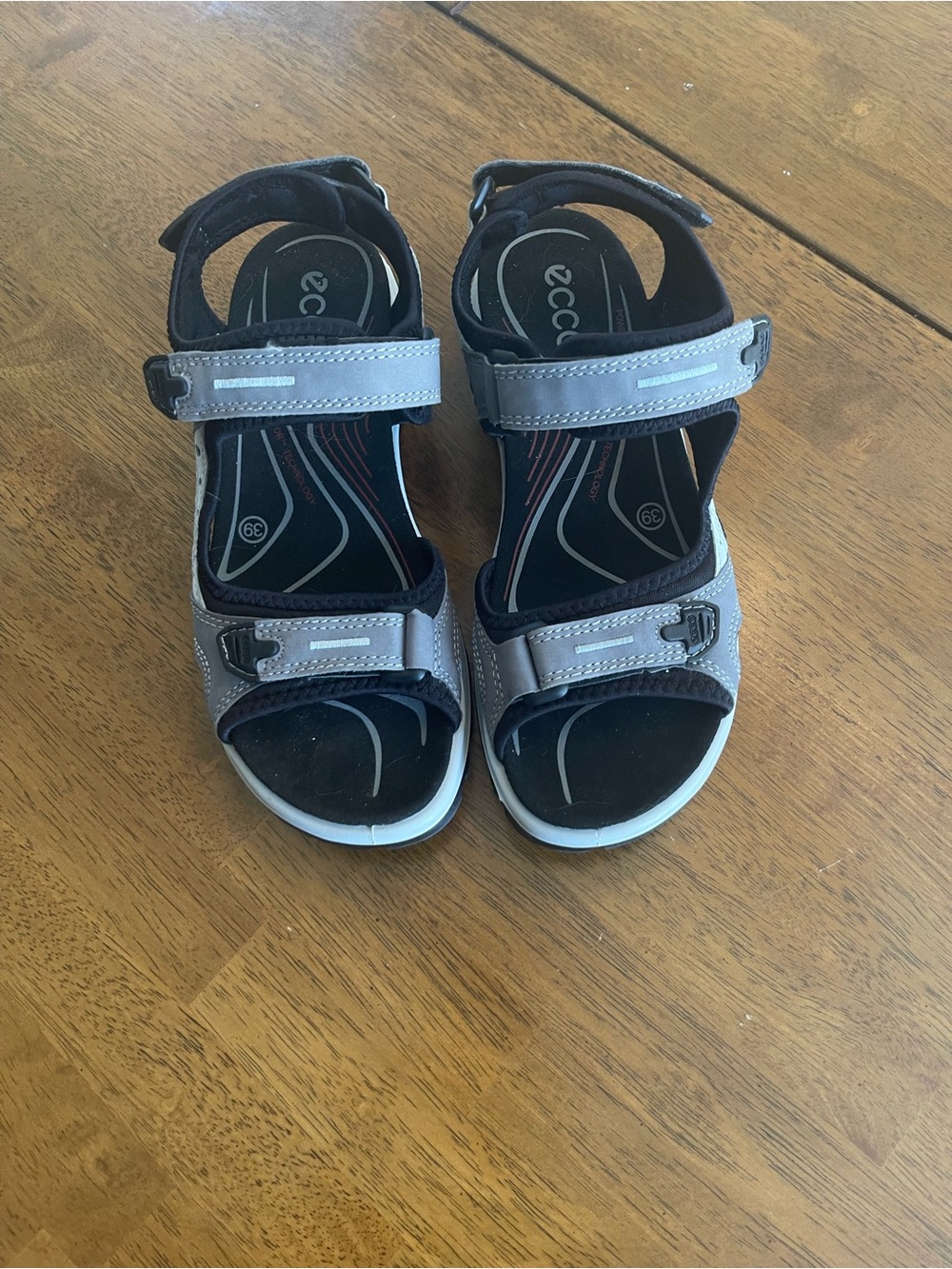 ECCO women’s grey, and black Adjustable Sport Sandals